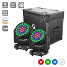 Pack de 2 wash led Flash 36 x 15W RGBW zoom 5° à 60° + flight case 