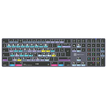 Clavier BMD DaVinci Resolve Logickeyboard Mac TITAN Wireless Backlit