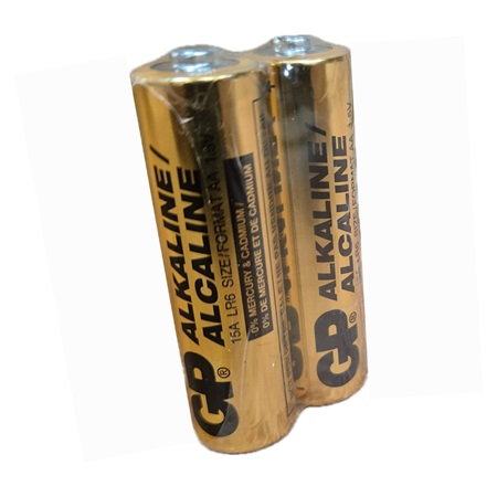 Lot de 2 piles GP Batteries alcalines LR06 AA - emballage shrink 