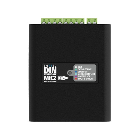 Enttec DIN ETHERGATE MK2 - node DMX RDM Artnet 2 univers sur rail DIN