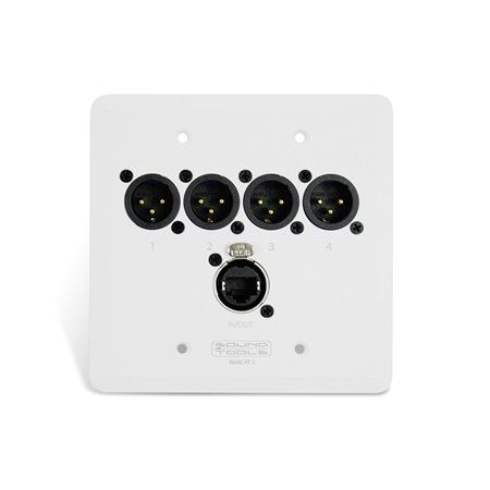 Soundtools WallCAT5 - boitier mural RJ45 + 4 XLR M vers RJ45 - blanc