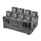 Pack de 8 pars led Flash sur batterie 3 x 20W RGBWA+UV en flight case