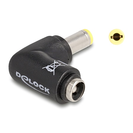 Adaptateur DELOCK 80795 DC 5,5 x 2,5mm mâle/femelle coudé 90°