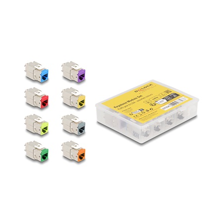 Lot de 8 modules Keystone RJ45 Cat.6a DELOCK Femelle