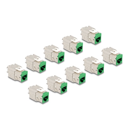 Lot de 10 modules Keystone RJ45 Cat.6a DELOCK Femelle