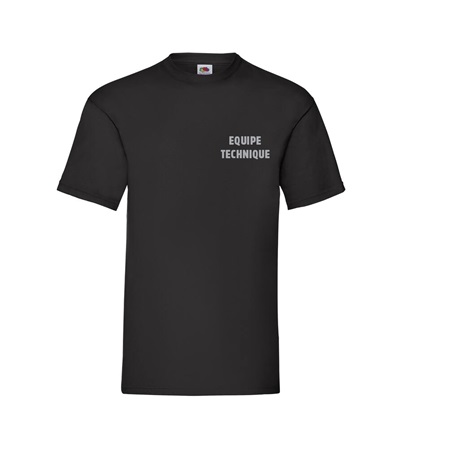 T-Shirt en coton Be1st Pro ''EQUIPE TECHNIQUE'' - Noir - Taille S