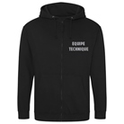 Sweat zip capuche Hoodie Be1st Pro ''EQUIPE TECHNIQUE'' Noir Taille S