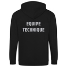 Sweat zip capuche Hoodie Be1st Pro ''EQUIPE TECHNIQUE'' Noir Taille S