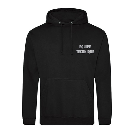 Sweat à capuche Hoodie Be1st Pro ''EQUIPE TECHNIQUE'' Noir - Taille M