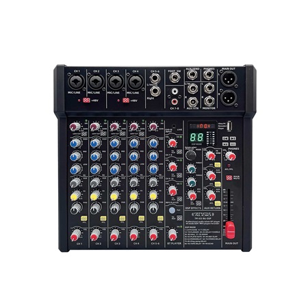 Table de mixage 10 canaux + BT + USB + REC + effets+ AUX TM433BU-DSP