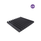 Foam150 - Pack de 10 mousses acoustiques adhésives - gris foncé