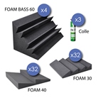 Studio foam kit68 - pack de 68 mousses acoustiques + colles